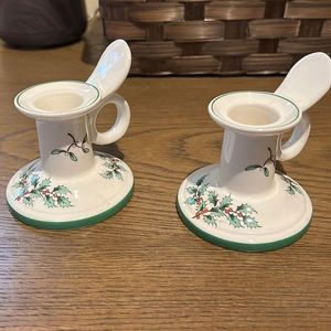 Spode vintage chamberstick candleholders, England